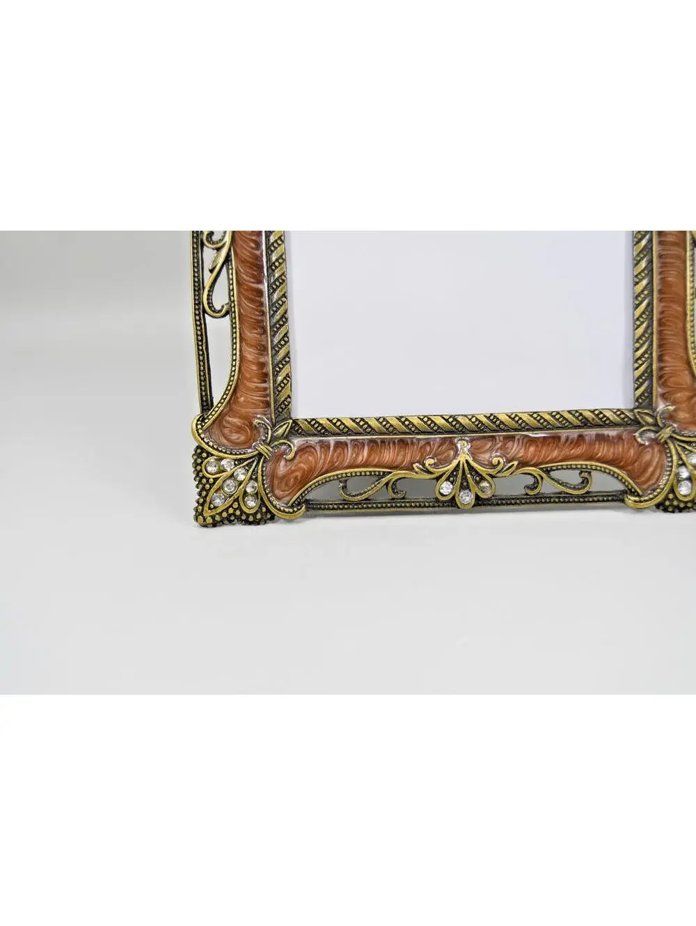 Crystal Enamel Fleur de lis Photo Picture Frame 4x6